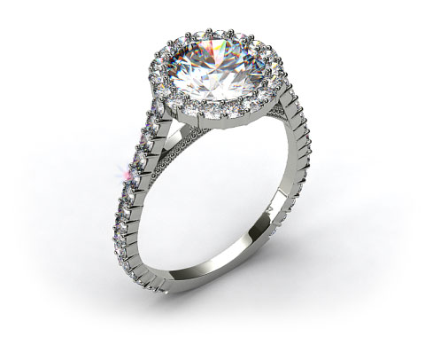 Platinum Halo Pave XE101 by Danhov Designer Engagement Ring